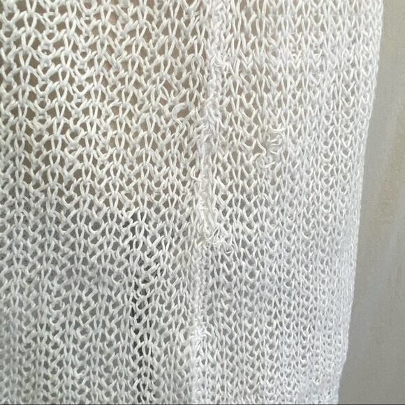 Eileen Fisher White Organic Linen Crochet Tunic Cover-up Size Small - Picture 5 of 13